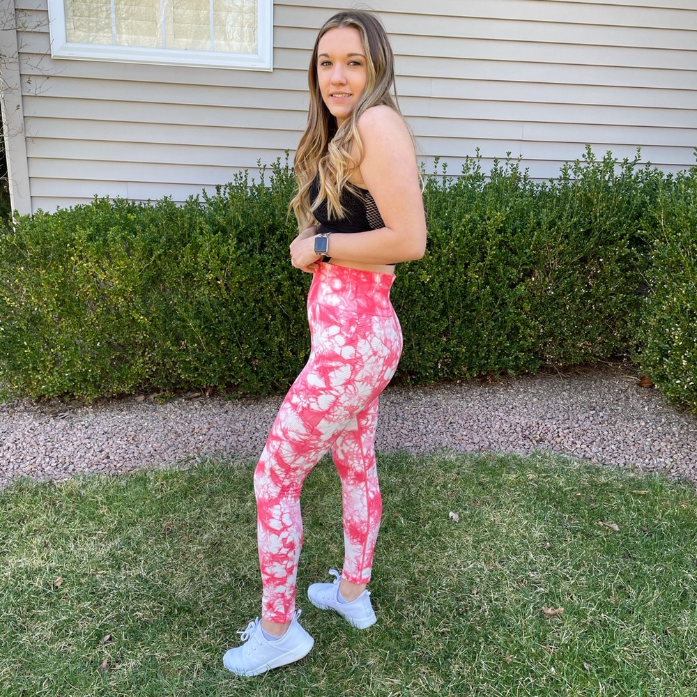 NWT- Coral Tie Dye Leggings - Picture 2 of 6